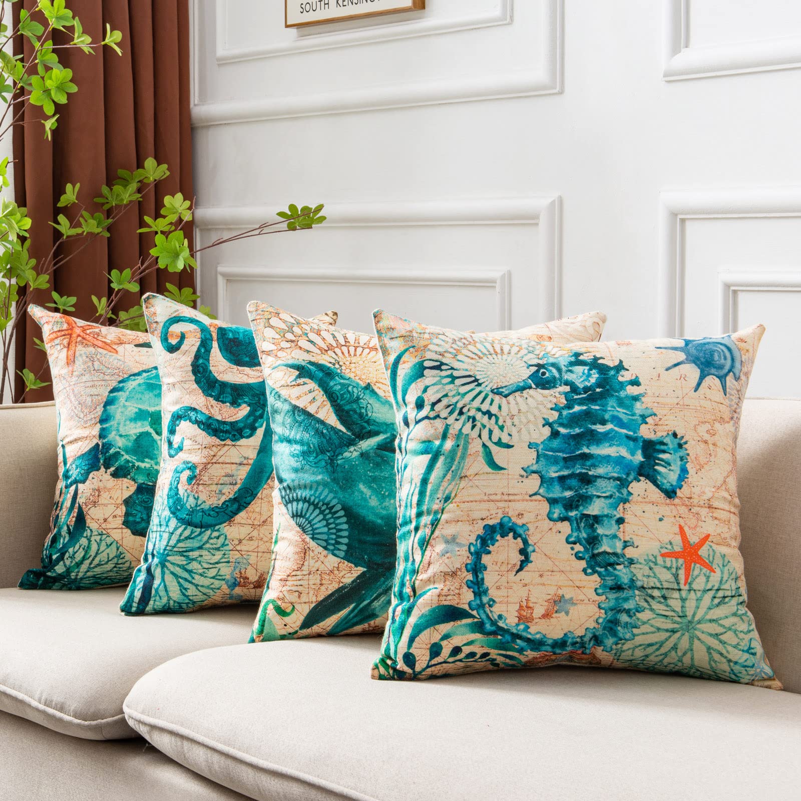 Sea Turtle Cushion Covers – Cozy Coastal Home Vibes