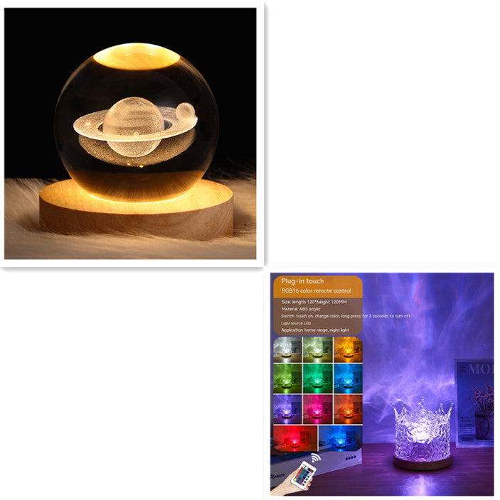 Magical Water Ripple LED Lamp – Cozy RGB Night Glow
