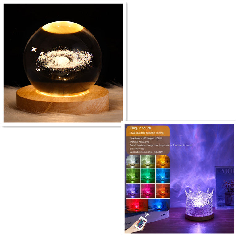 Magical Water Ripple LED Lamp – Cozy RGB Night Glow