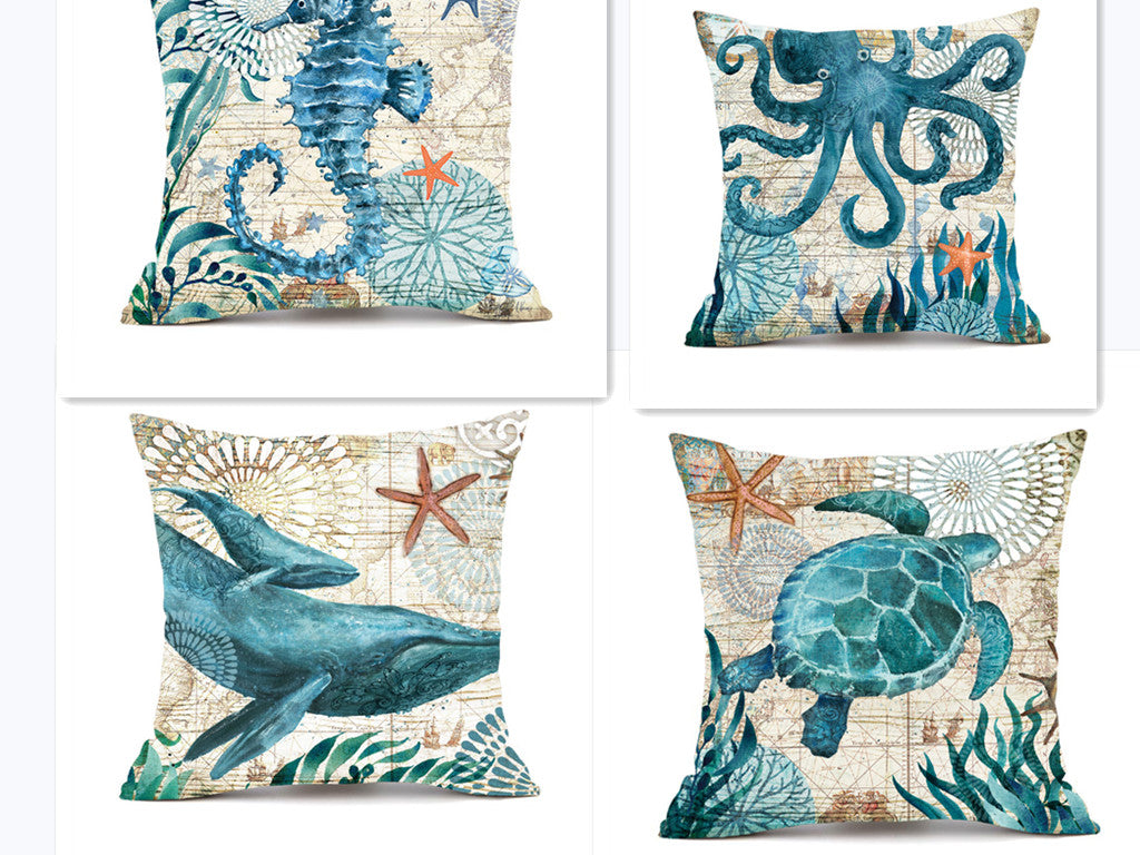 Sea Turtle Cushion Covers – Cozy Coastal Home Vibes