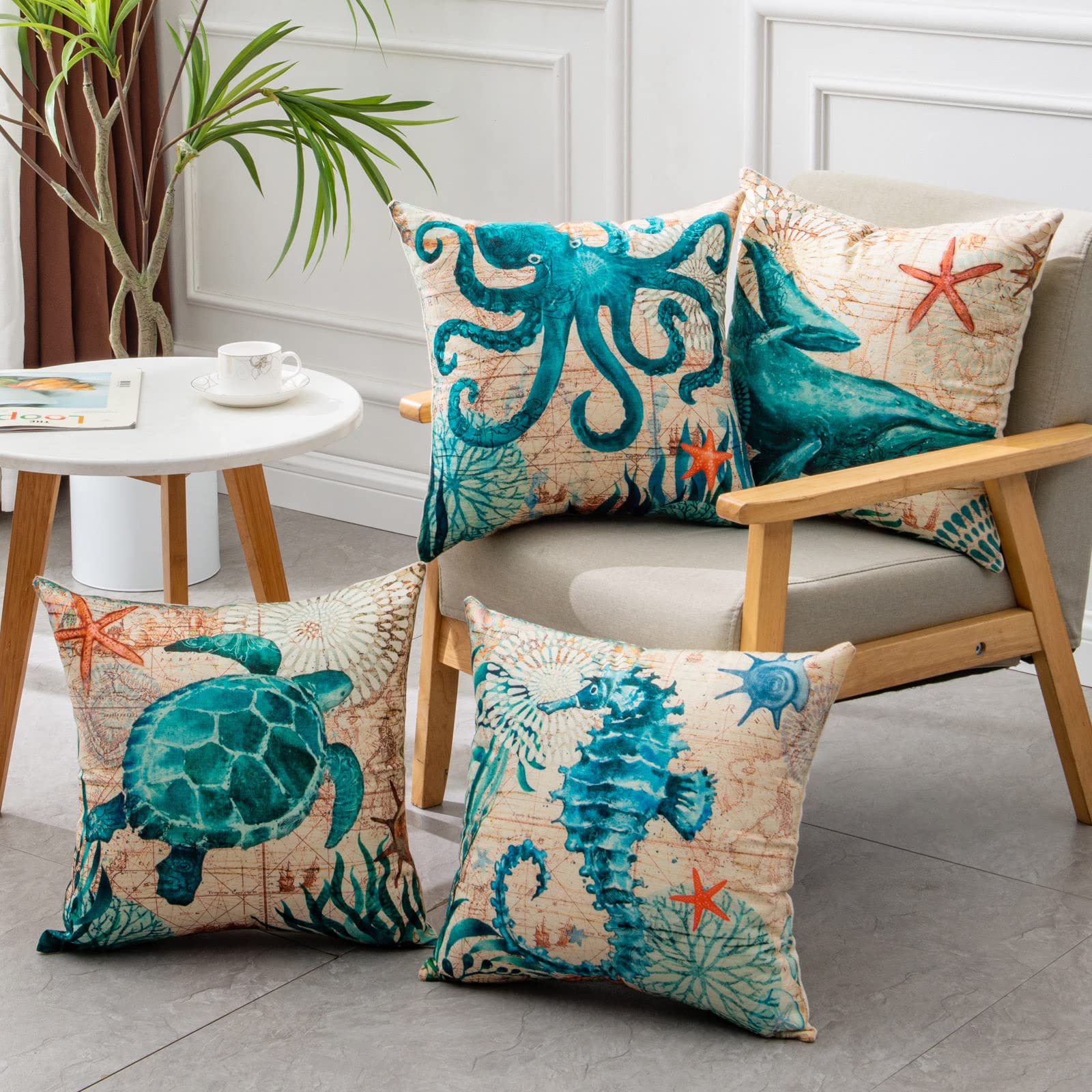 Sea Turtle Cushion Covers – Cozy Coastal Home Vibes
