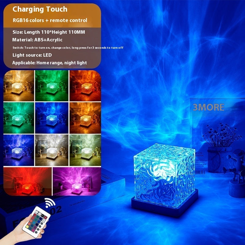 Magical Water Ripple LED Lamp – Cozy RGB Night Glow